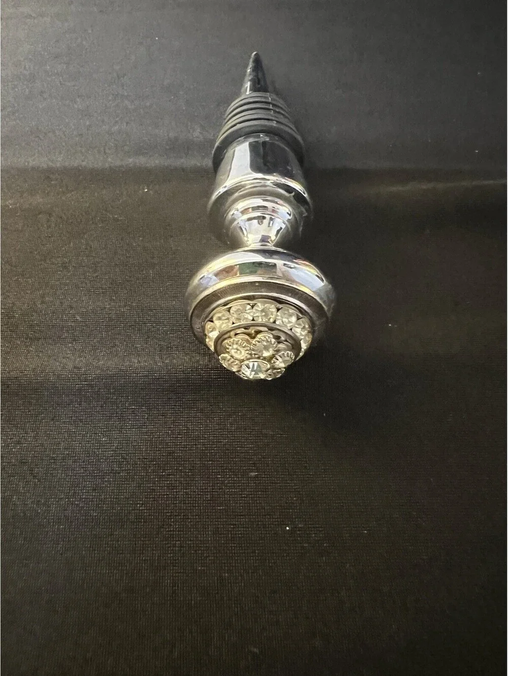 Wine Bottle Stopper Gemstone Bling   Stainless Steel